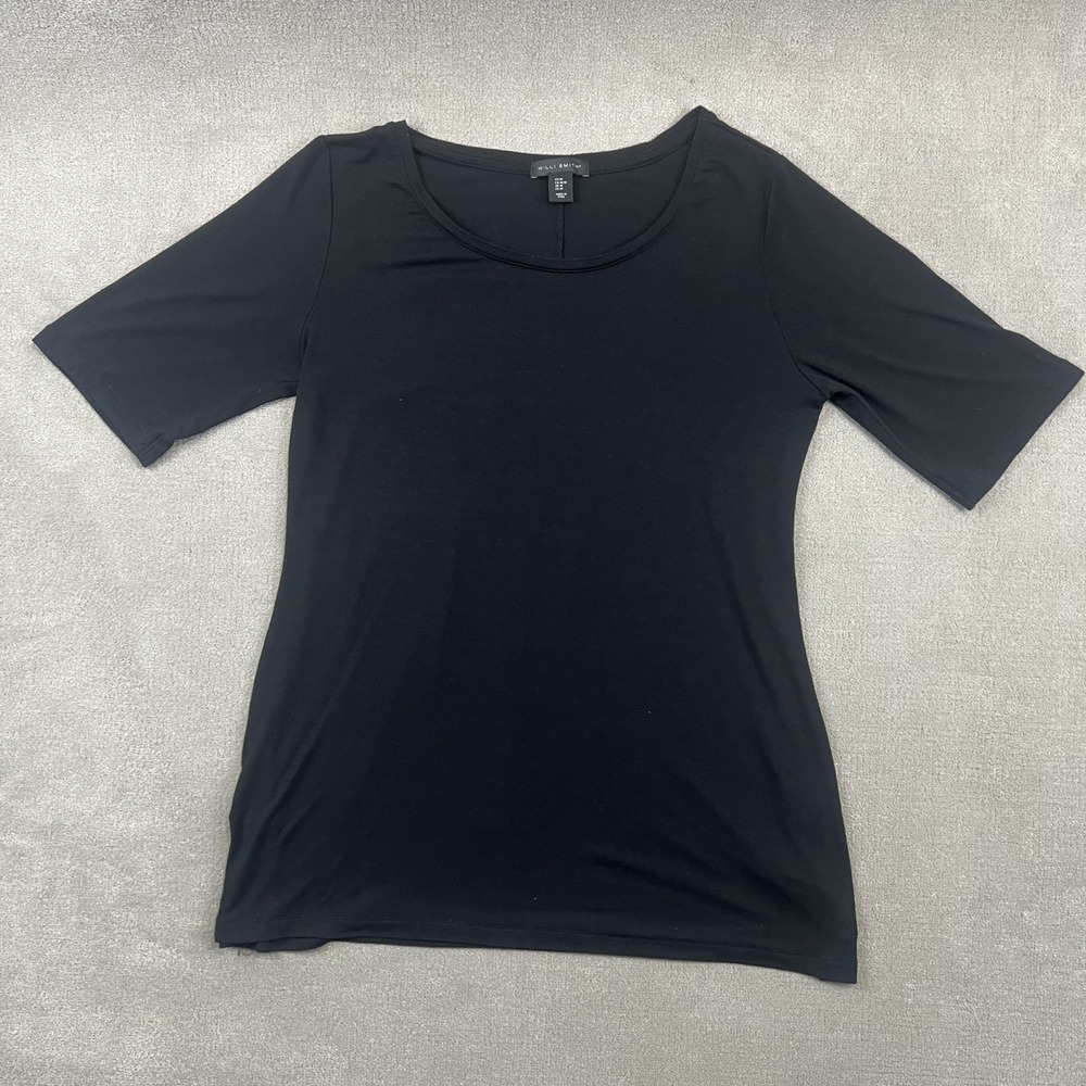 Willi Smith Size M Black Short Sleeve Scoop Neck Modal Blend Basic Tee Top